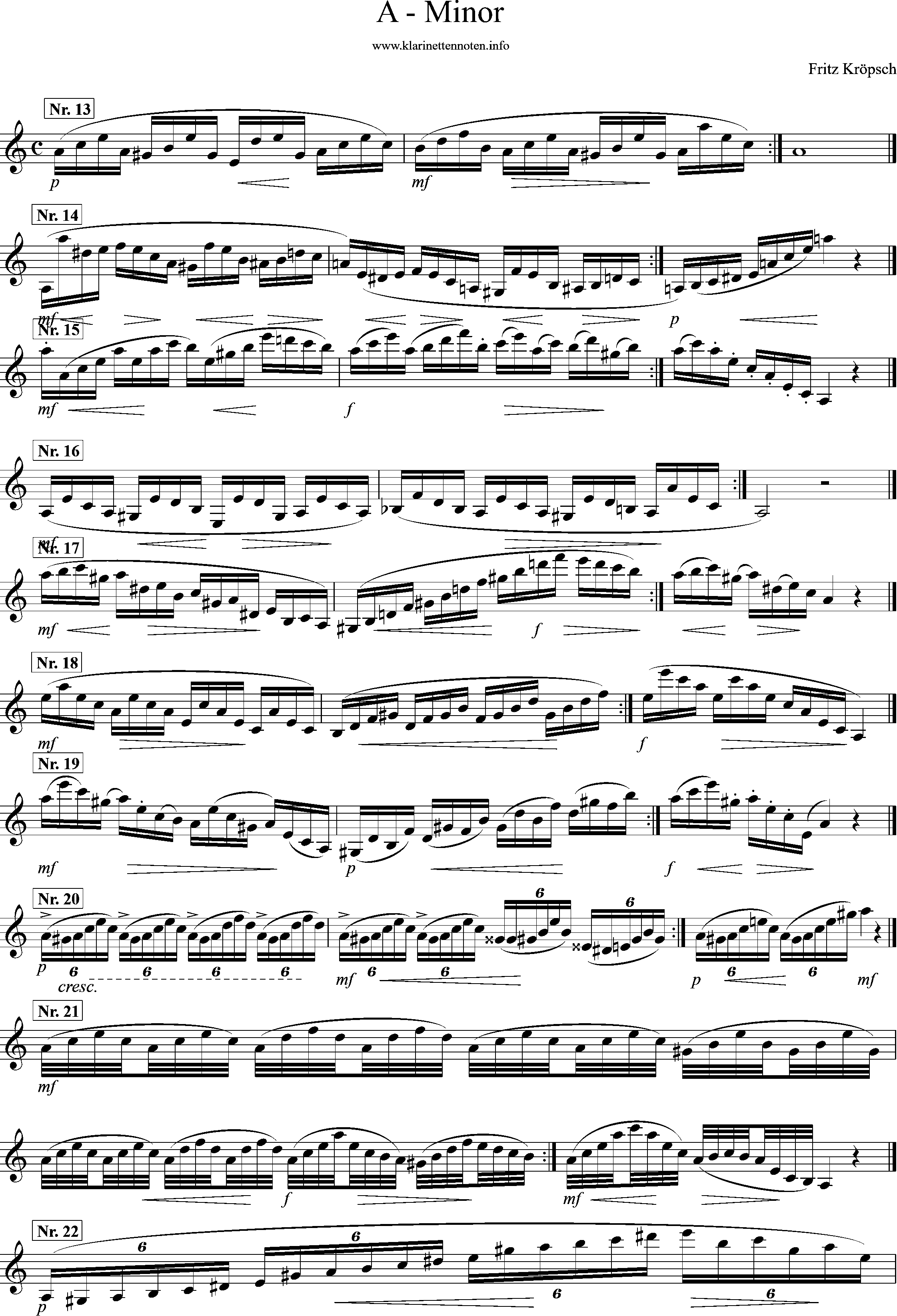 416 Etüden, Fritz Kröpsch, a-moll, seite 1